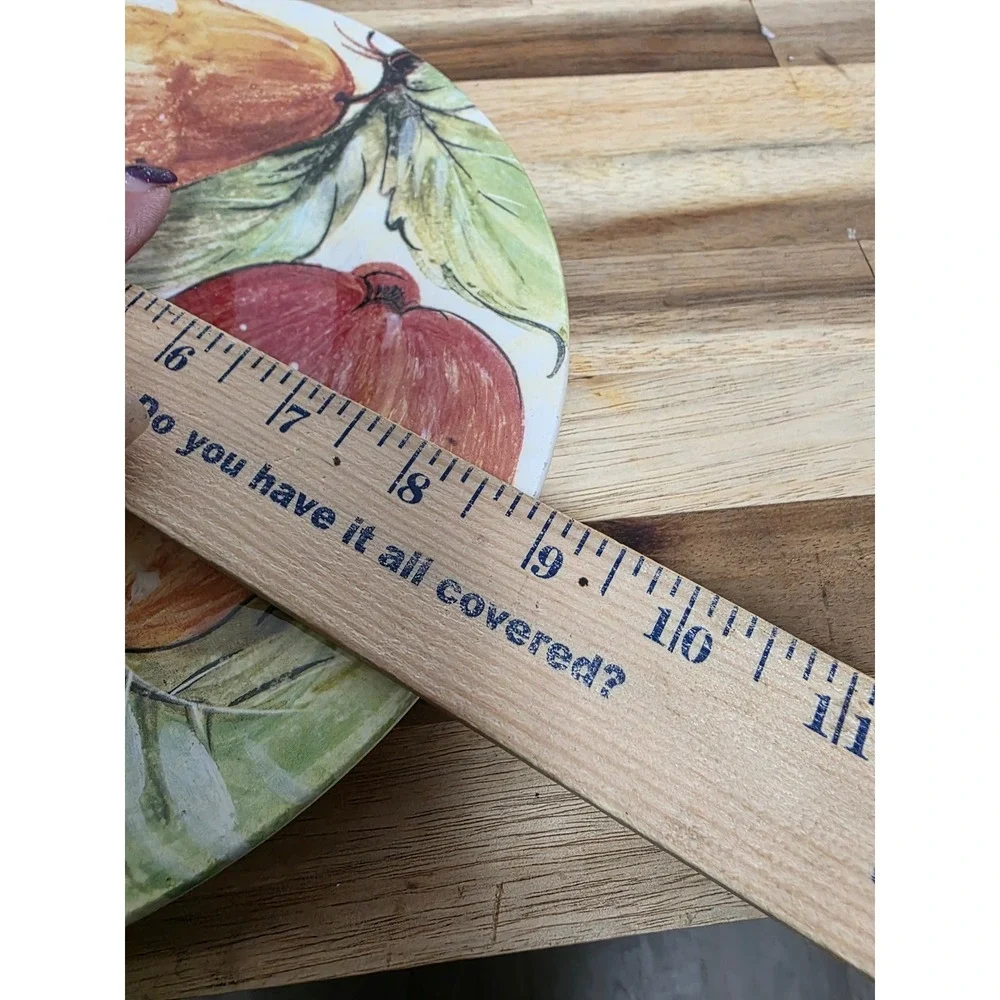 Pier 1 Hand‎ Painted Fruit Plates One Dinner and One Side Italian Earthenware